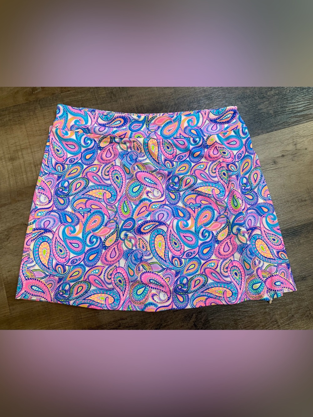 Lulu-B Bright Paisley Skort Skirt Size Large - Picture 7 of 16